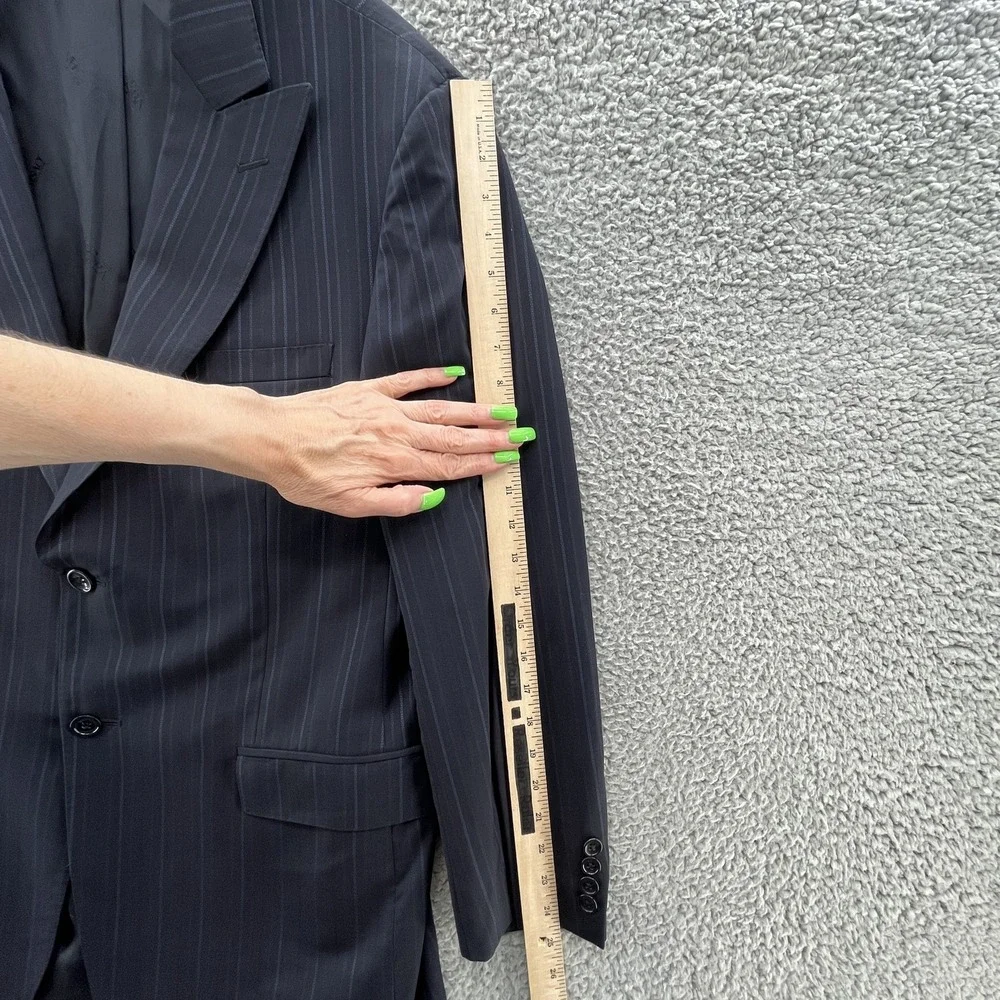 Versace Collection Blazer Mens 44R Blue Wool Pinstripe Italy Suit Coat‎ Jacket